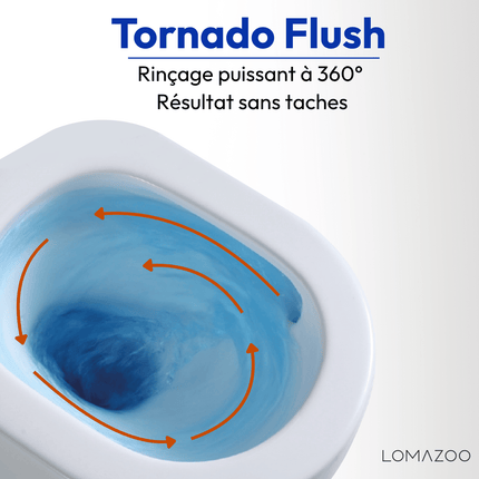 Toilette suspendue design avec réservoir encastré - Blanc - Linea