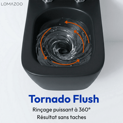 Toilette suspendue design carré avec réservoir encastré - Noir - Linea
