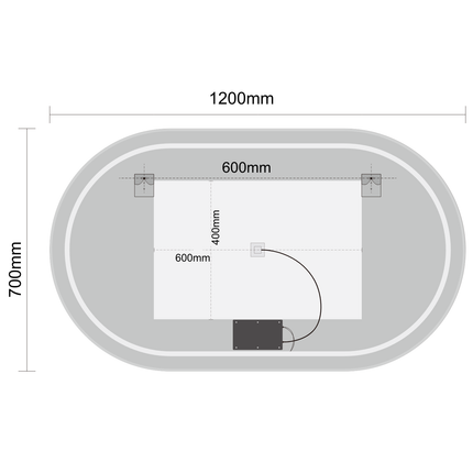 Miroir de salle de bain design avec éclairage LED - 120 cm - Genua