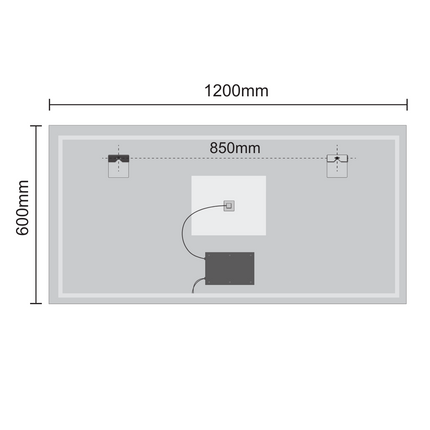 Miroir de salle de bain LED avec fonction anti-buée - 120 cm - HOUSTON