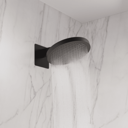 Kit de douche encastré finition noir mat avec pomme de douche pluie 30 cm - Caesar