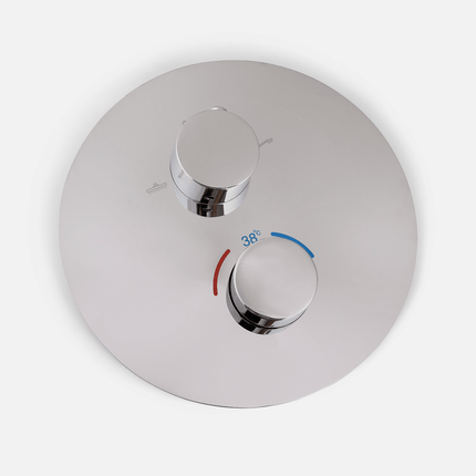 Douche encastrée chrome avec tête pluie - 30 cm - Cassia