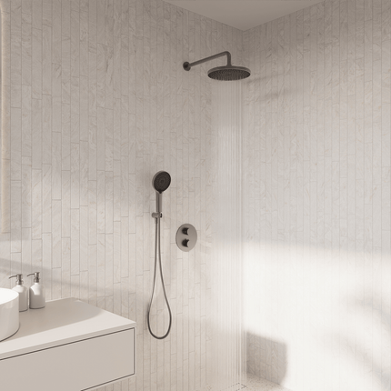 Douche encastrée finition Gun Metal - 30 cm - Cyra