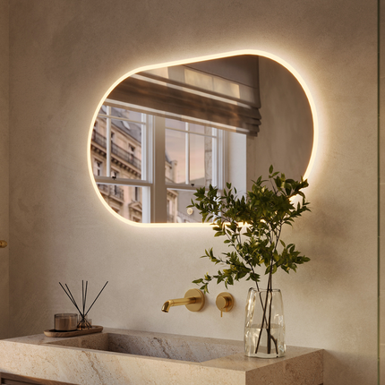 Miroir de salle de bains design avec éclairage LED - 100 cm - Genua