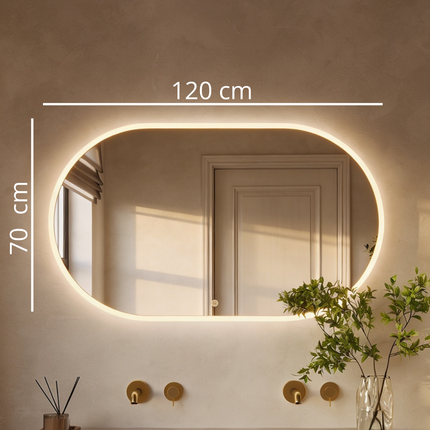 Miroir de salle de bain design avec éclairage LED - 120 cm - Genua