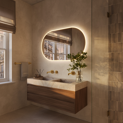 Miroir de salle de bain design avec éclairage LED - 120 cm - Genua