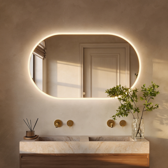 Miroir de salle de bain design avec éclairage LED - 120 cm - Genua