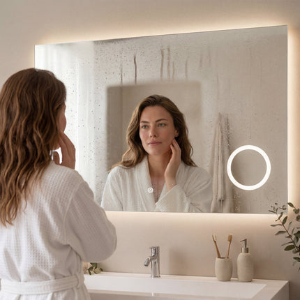 Miroir de salle de bain anti-buée avec éclairage LED modulable - 100 x 60 cm - Marseille