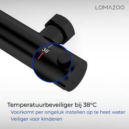 Mitigeur thermostatique de douche finition noire mate - 12 cm - DS CONCEPT