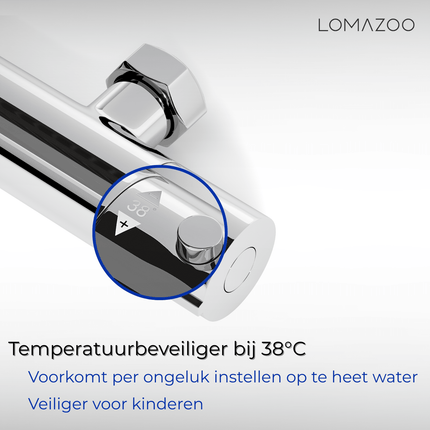 Mitigeur thermostatique de douche finition chrome - 15 cm