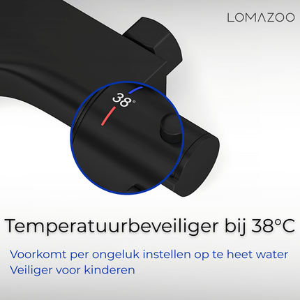 Mitigeur thermostatique bain finition noire mate - 15 cm - DS CONCEPT