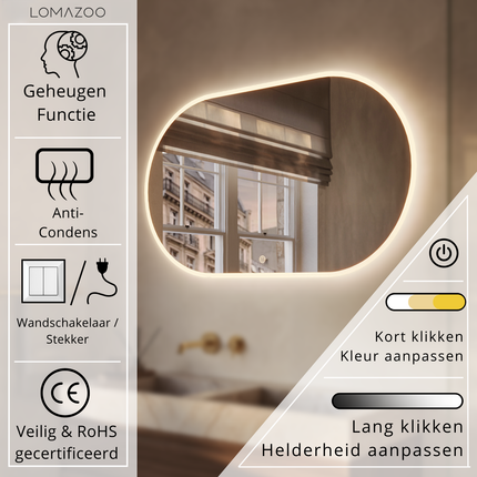 Miroir de salle de bain design avec éclairage LED - 120 cm - Genua