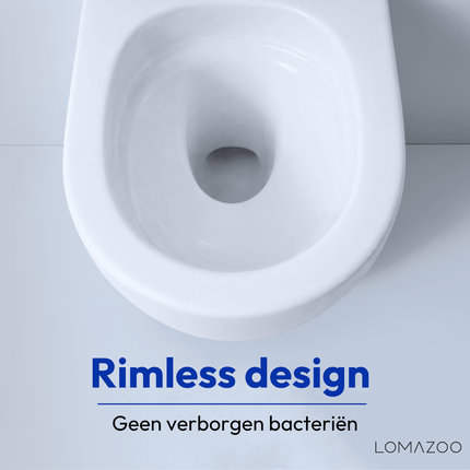 Toilette suspendue design rond avec réservoir encastré - blanc - Linea
