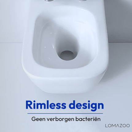 WC suspendu design carré avec réservoir encastré - blanc - Linea