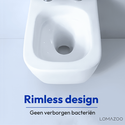 Toilette suspendue sans bride - design carré - blanc - LINEA