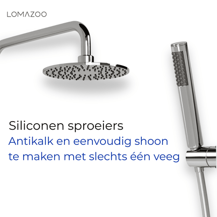 Douche à effet pluie avec mitigeur thermostatique - chrome - Vincenzo