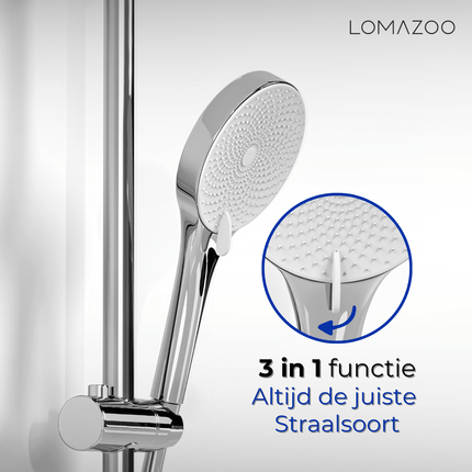 Mitigeur thermostatique baignoire avec douchette - chromé - 15 cm - Selvo