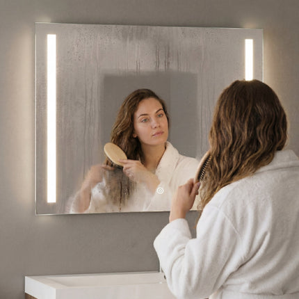 Miroir de salle de bain LED avec fonction anti-buée - 80 cm - REYES