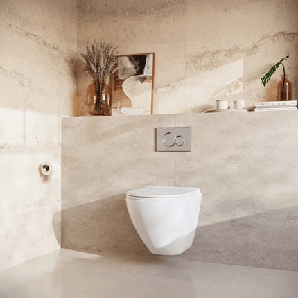 Toilette suspendue design avec réservoir encastré - Blanc - Linea