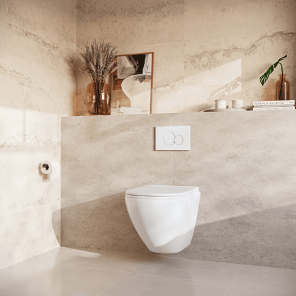 Toilette suspendue rimless avec abattant softclose - blanc - LINEA