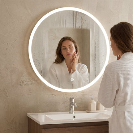 Miroir LED avec éclairage ajustable et anti-buée - 70 cm - Vegas