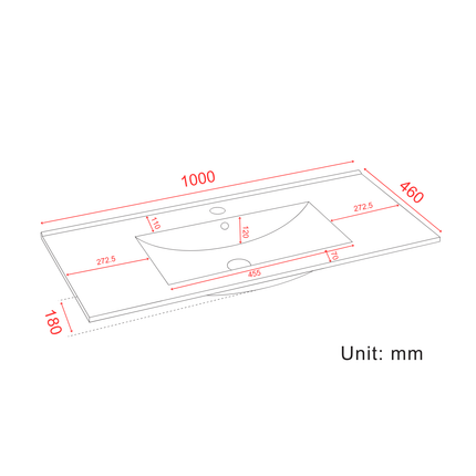 Meuble de salle de bain suspendu finition chêne chaud avec vasque en marbre minéral noire - 100 cm - Marenza
