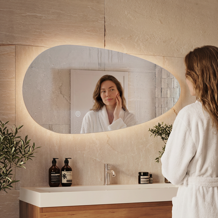 Miroir LED avec éclairage réglable et anti-buée - 100 cm - Adana