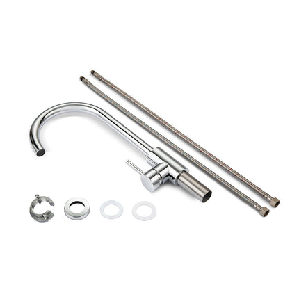 Mitigeur de cuisine design épuré avec bec pivotant - chrome - 18 cm - APOLLO