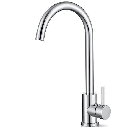 Mitigeur de cuisine design épuré avec bec pivotant - chrome - 18 cm - APOLLO