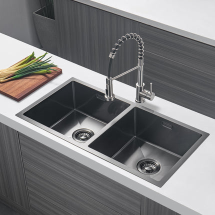Évier double avec cuve profonde - Acier inoxydable - DS CONCEPT Aquarius