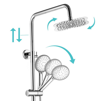 Douche à effet pluie avec mitigeur thermostatique - chrome - 27,7 cm - Ariël