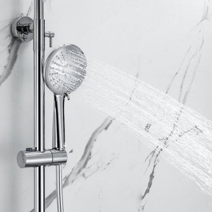 Douche à effet pluie avec mitigeur thermostatique - chrome - 27,7 cm - Ariël