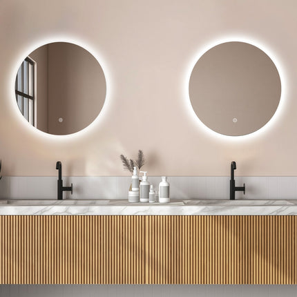 Miroir de salle de bains avec éclairage LED et fonction anti-buée - 70 cm - Atlanta