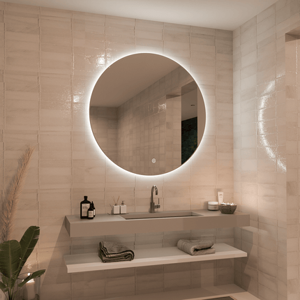 Miroir rond avec fonction anti-buée et éclairage LED réglable - 100 cm - AUSTIN