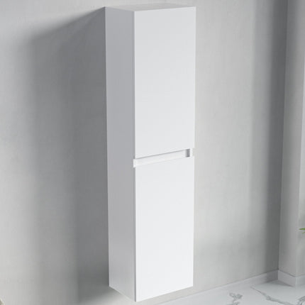 Ensemble meuble de salle de bain suspendu avec vasque blanche - Blanc brillant - 60 cm - Avalon