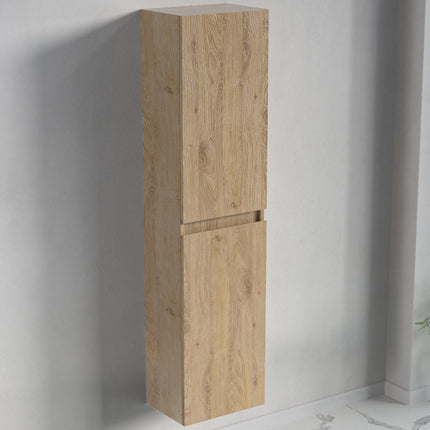 Meuble de salle de bain suspendu avec vasque noire - Chêne clair - 60 cm - Avalon