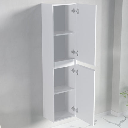 Ensemble meuble de salle de bain suspendu avec vasque blanche - Blanc brillant - 80 cm - Avalon