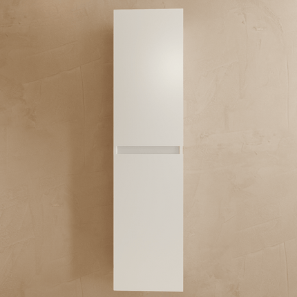 Ensemble meuble suspendu avec colonne et vasque en marbre minéral - Blanc brillant - 60 cm - Verona