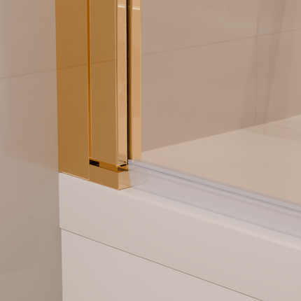 Pare-baignoire pliable avec revêtement Nano - Or brillant - 120 cm - Caracas