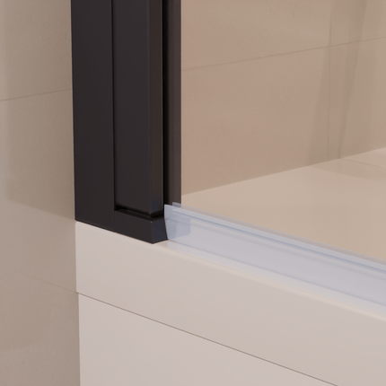 Pare-baignoire pliable avec revêtement Nano - Noir - 120 cm - Caracas