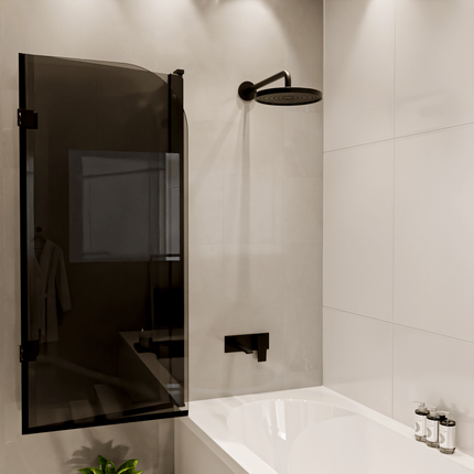 Paroi de douche pliable avec revêtement Nano - Noir - 120 cm - Caracas