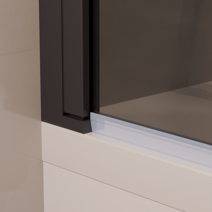Paroi de douche pliable avec revêtement Nano - Noir - 120 cm - Caracas