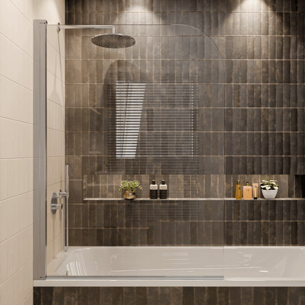Paroi de baignoire avec profilé aluminium chrome - 100 x 140 cm - Palmas
