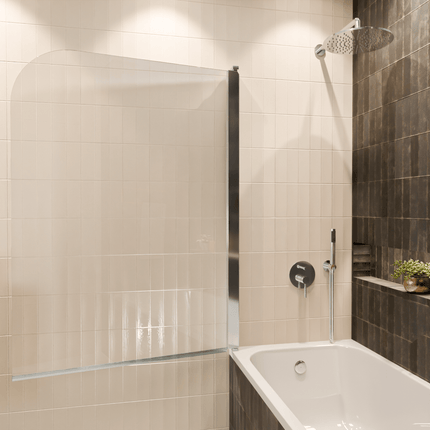 Paroi de baignoire avec profilé aluminium chrome - 100 x 140 cm - Palmas