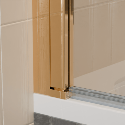 Paroi de baignoire avec revêtement Nano - Or brillant - 100 x 140 cm - Palmas