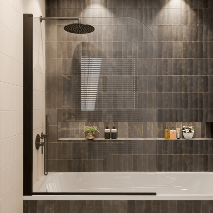 Paroi de baignoire avec revêtement Nano - Noir - 100 cm - Palmas