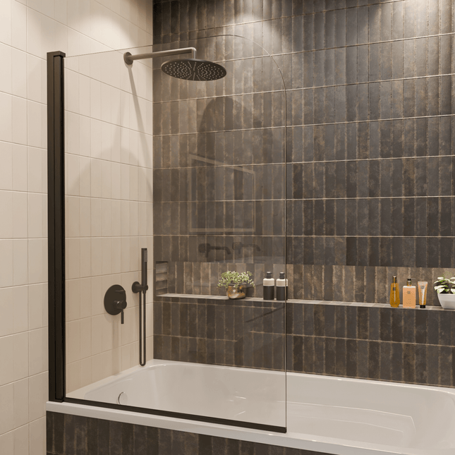Paroi de baignoire avec revêtement Nano - Noir - 100 cm - Palmas