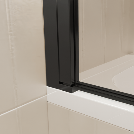 Paroi de baignoire pivotante avec revêtement Nano - Noir - 80 x 140 cm - Palmas