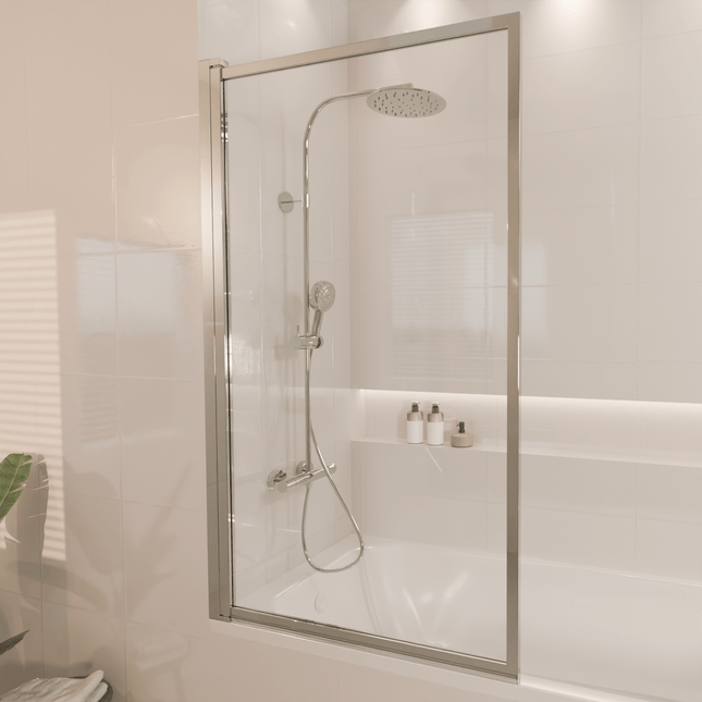 Paroi de baignoire avec revêtement Nano - Chrome - 80 x 140 cm - Salvador