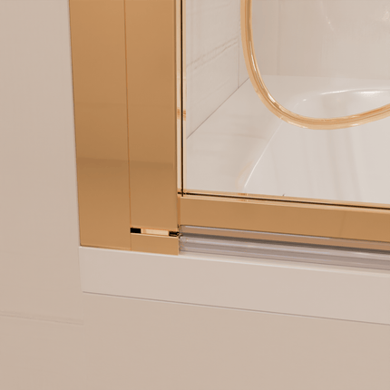 Paroi de baignoire pivotante avec revêtement Nano - Or brillant - 80 x 140 cm - Salvador
